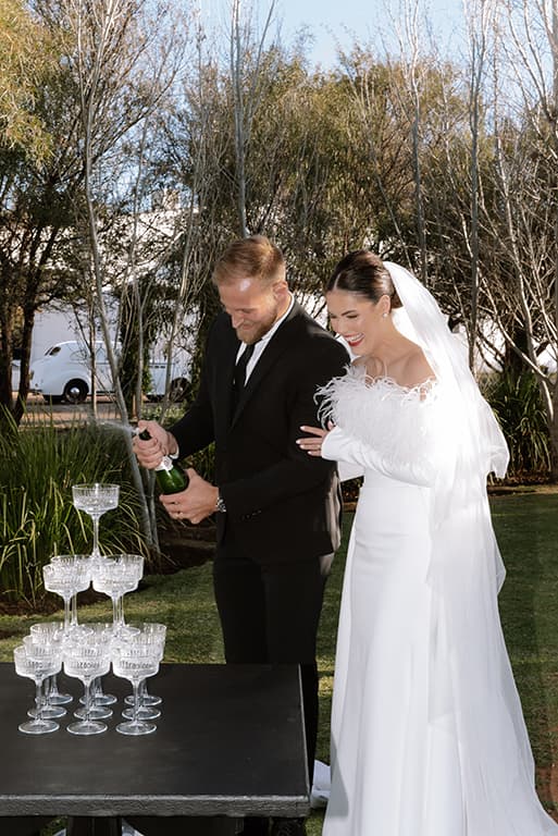 Couple on their wedding day